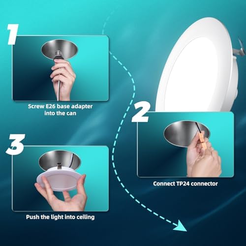 FREELICHT 48 Pack Retrofit LED Recessed Lighting 4 Inch, 5CCT, White