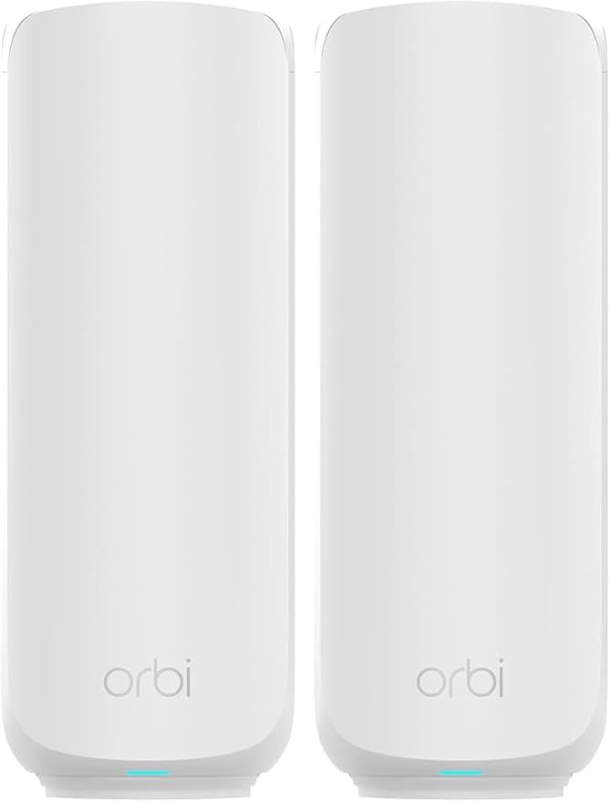 NETGEAR Orbi 370 Series (RBE370) Dual-Band WiFi 7 Mesh Network Add-on Satellite – Works with RBE372, RBE373, RBE374, Security Features, 5 Gbps, Adds Coverage up to 2,000 sq. ft., BE5000 (Pack of 2)