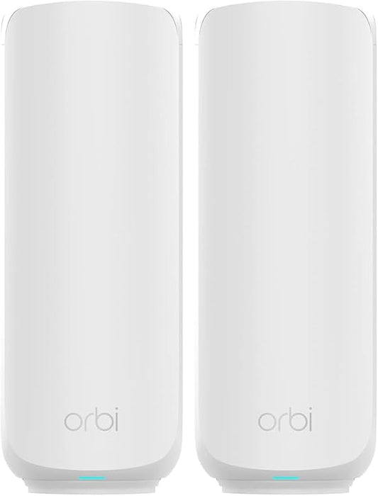 NETGEAR Orbi 370 Series (RBE370) Dual-Band WiFi 7 Mesh Network Add-on Satellite – Works with RBE372, RBE373, RBE374, Security Features, 5 Gbps, Adds Coverage up to 2,000 sq. ft., BE5000 (Pack of 2)