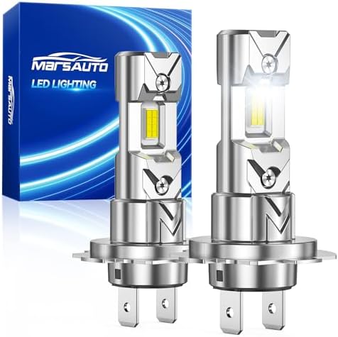 Marsauto H7 LED Bulbs, 30000LM 6500K Cool White, 500%+ Brighter for Night Highway Driving & Bad Weather, No Adapter Required for BMW/Audi/VW, Fanless Plug and Play, Pack of 2