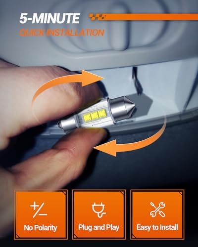 SEALIGHT 31mm DE3175 LED Bulbs DE3021 DE3022 LED Bulbs CSP-2525 Ceramic Chipsets 6500K White Super Bright Error Free CANBUS Interior Car Light for Dome Map Door License Plate Lights Bulbs (Pack of 4)