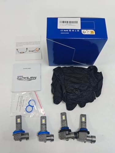 Marsauto M1C 9005 H11 60000LM Fanless LED Bulbs, IP68 – 4 Pack