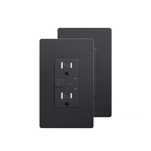 15A TR Smart in-Wall Outlet, 2.4 G WiFi, Alexa & Google, ETL&FCC, 2 PK