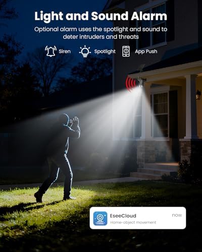 Hiseeu Solar Camera Outdoor, 4MP Dual Lens, Wireless Home Security Camera