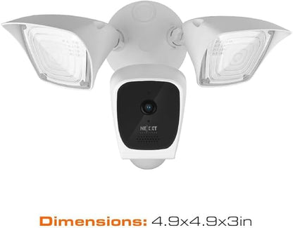 NEXXT Smart Wi-Fi Floodlight Camera - Outdoor Security, 2500 Lumens, 2K 150° View, Weather Resistant, Motion Detection, Night Vision, App Control | Camara de Seguridad