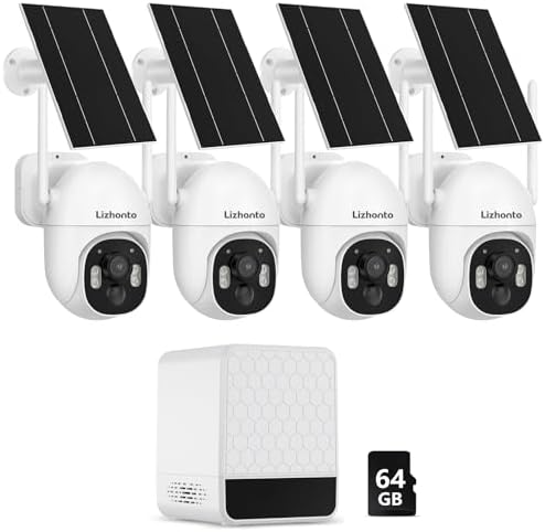 2.5K Solar Security Cameras Wireless Outdoor, 4-Camera System