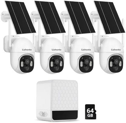 2.5K Solar Security Cameras Wireless Outdoor, 4-Camera System