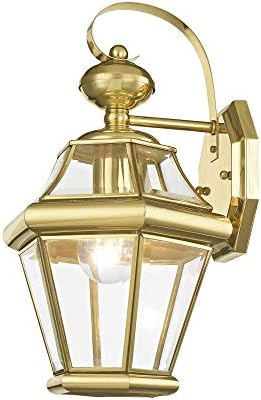 Livex Lighting 2161-02 Outdoor Wall Lantern, Polished Brass