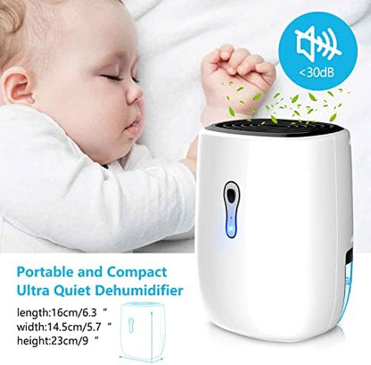 Dehumidifiers for Home 27oz(800ml), Small Auto Shut off with Drain Hose