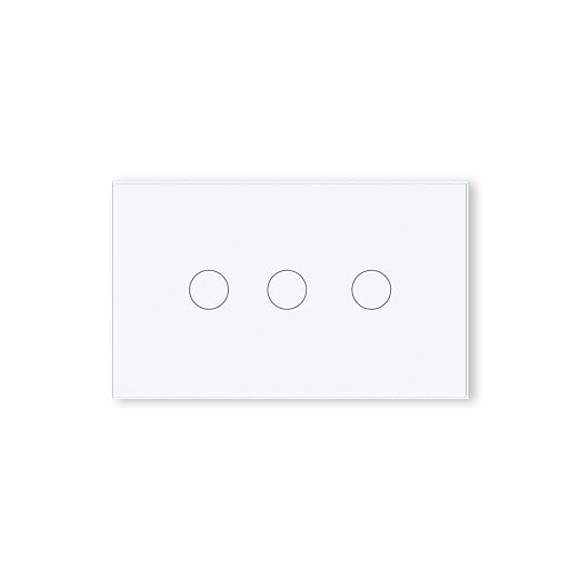 Smart Switch Neutral Wire Optional,APP Control,White 3 Button | 4.65 X 2.83 X 1.34 Inches,Only 2.4GHz Wi-Fi,Voice Control,Work with Tuya/Smart Life/Alexa,Tempered Glass Panel