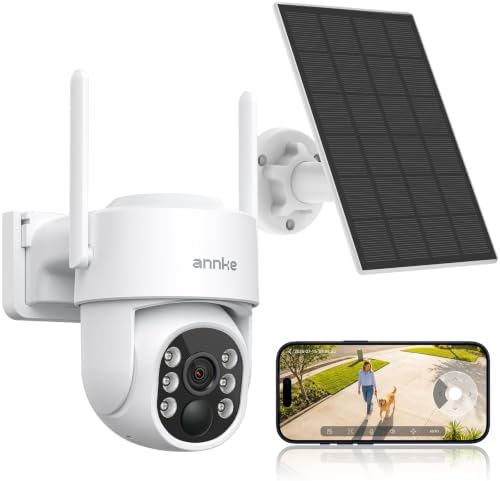 ANNKE 4MP Solar Security Camera Wireless Outdoor, Pan Tilt, Human Detection