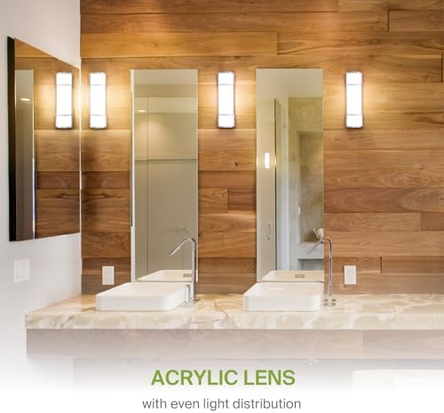 ASD LED 18" Vanity Flush Mount Light Fixture, Linear Bathroom Lighting Bar | 3CCT, Dimmable, ETL Listed | 20W 2300LM 3000-5000K 100-277V | Long Tube Bath Wall Sconce Over Mirror | Nickel, 4 Pack