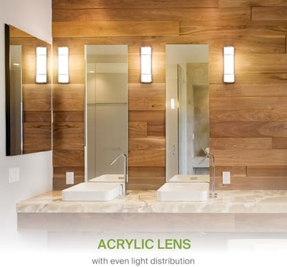 ASD LED 18" Vanity Flush Mount Light Fixture, Linear Bathroom Lighting Bar | 3CCT, Dimmable, ETL Listed | 20W 2300LM 3000-5000K 100-277V | Long Tube Bath Wall Sconce Over Mirror | Nickel, 4 Pack