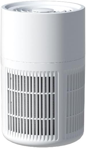 Home bedroom air purifier, high-efficiency particulate air filter, used for smoke, pollen, dandruff, odor air purifier, pet quiet air purifier, home, baby room (white)