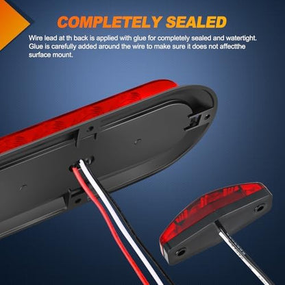 Nilight LED Trailer Light Kit Oval Taillight Diamond Shaped Marker Lights