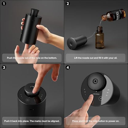 Airversa ANX Waterless Diffuser for Essential Oil for Home, Room, Gray