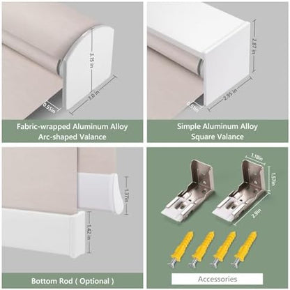 ZSHINE Motorized Blackout Roller Shades Remote Control Rechargeable(82067A)