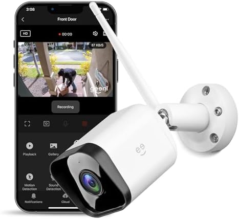 Geeni Hawk 3 1080P Outdoor Home Security Camera, Weatherproof, 1-Pack