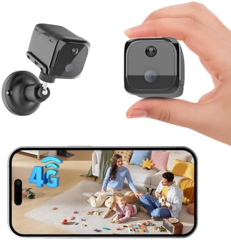 4G LTE Cellular Mini Security Camera, No Wi-Fi Magnetic Small Cam 2K Video