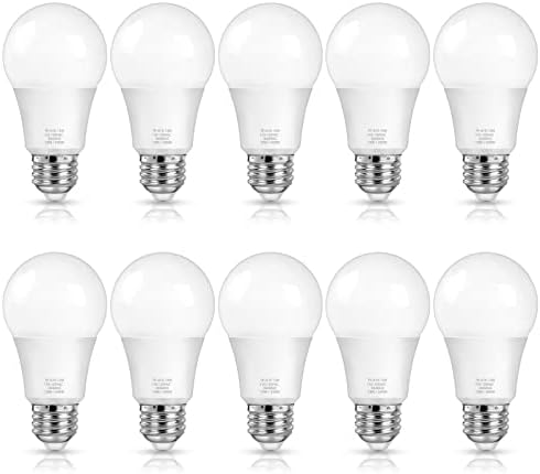 MAXvolador A19 LED Light Bulbs, 100 Watt Equivalent, Daylight White 5000K, 1500LM, E26 Base, Non-Dimmable, 13W Bright White Bulbs, 10-Pack