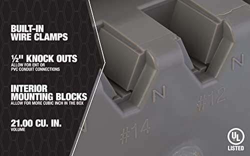 Southwire MSBMMT1G 1 Gang Multi Mount Device Box with Depth Adjustable; Heavy Duty 42lb