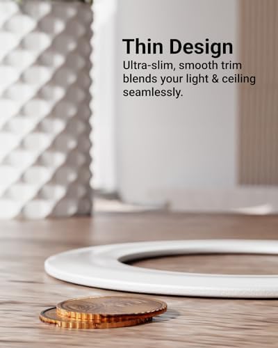 Sunco 12 Pack 4 Inch Recessed Light Goof Ring, Ultra Thin, White