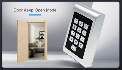 Smart WiFi Metal Outdoor Keypad RFID Access Controller with Tuya Phone App Remote Control 600lbs Magnetic Lock Push Exit Button Commercial WiFi Access Control System