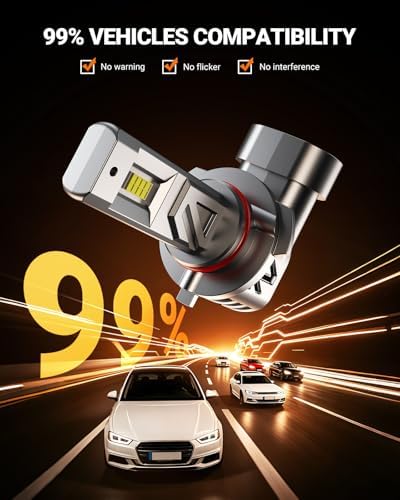 SEALIGHT HB4/9006 LED Bulb, 900% Super Bright, 6500K White Light, Real 1:1 Size, Plug and Play, IP68 Waterproof, 2 Pack