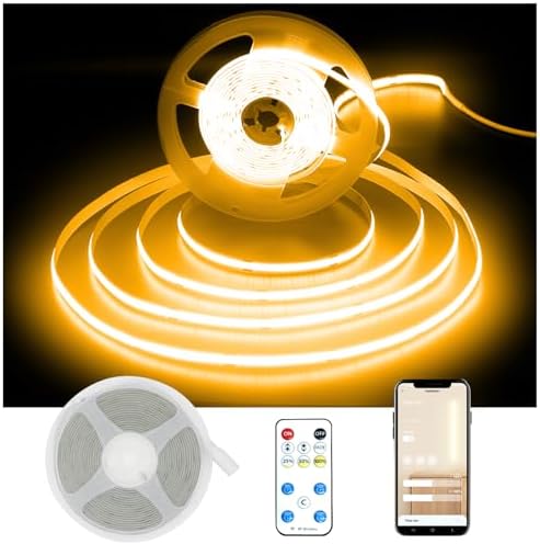 DAYBETTER COB LED Strip Lights,LED Lights for Bedroom 16.4ft,Warm White