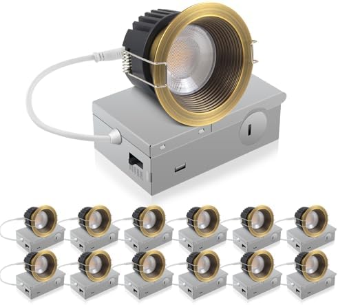 Adetu 12 Pack 3 Inch 5CCT Bronze Anti-Glare LED Recessed Ceiling Light