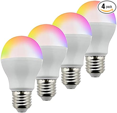 6W Color-Changing RGB+CCT Smart LED Light Bulb with E27 Base 2.4GHz RF 100-240VAC (4-Pack), 1039RGB+CCTx4