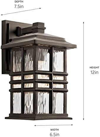 Beacon Square 12" 1 Light Outdoor Wall Light with Clear Hammered Glass in Olde Bronze® (Pack of 2)
