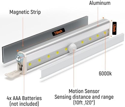 Molrebe Motion Sensor Closet Lights, 6 Pack, Battery Operated