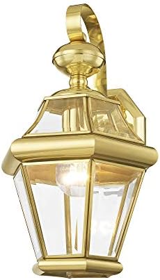 Livex Lighting 2161-02 Outdoor Wall Lantern, Polished Brass