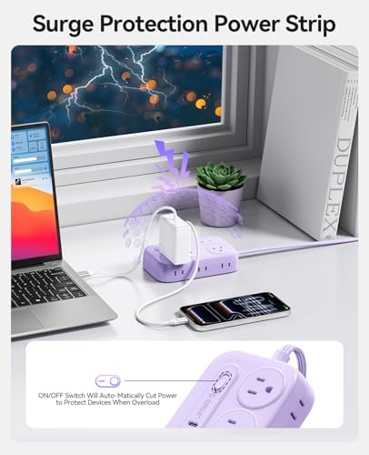 ORICO Surge Protector Power Strip, PD20W Multiple Outlets Extension Cord