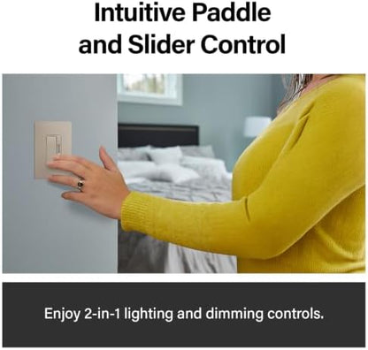 Legrand Radiant 450W LED Dimmer Light Switch 3-Way with Wall Plate Nickel