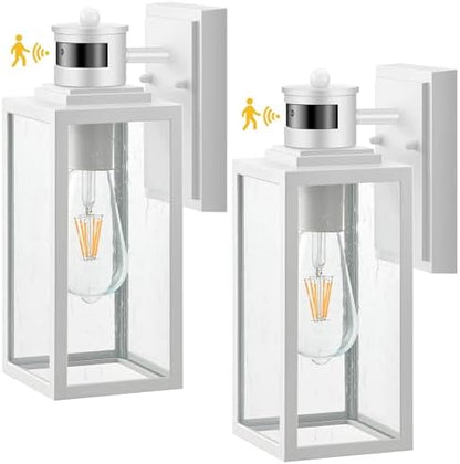 VIANIS White Motion Sensor Exterior Lighting Fixtures Wall Mount, Anti-Rust