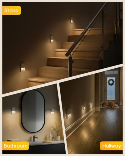 GOODEA 2 Pack Motion Sensor Night Lights, Rechargeable Stair Lights Indoor