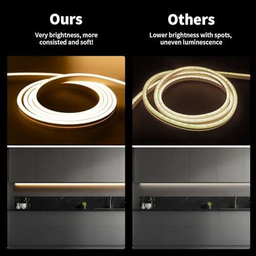 iNextStation Warm White LED Light Strip 16.4FT LED Lights (with DC12V Plug)