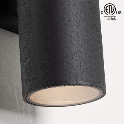 mirrea 18" Modern Outdoor Porch Light in 2 Lights, Matte Black, 1 Pack