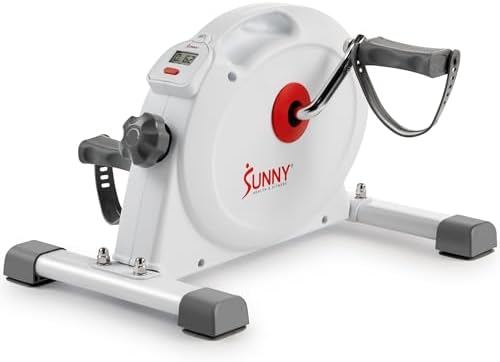Sunny Health & Fitness Smart Mini Cycle, Under Desk Pedal Arm/Leg Exerciser | Dual Function, Low-Impact Cycle Workout, Rehab/Recovery, Space-Saving Design, Mesh-Belt Resistance, SunnyFit App Connectivity