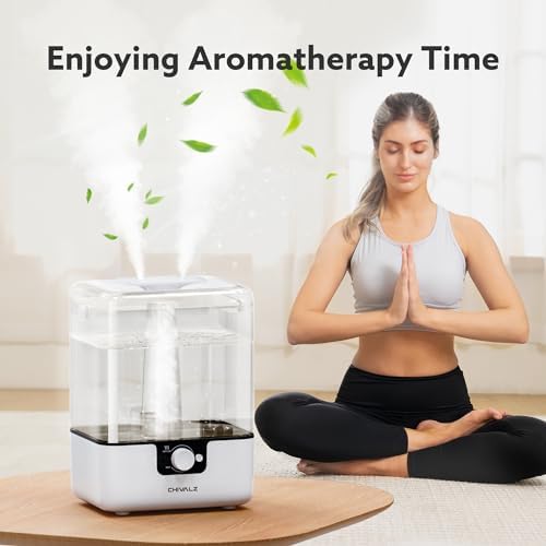 CHIVALZ 6L Humidifiers for Bedroom, Cool Mist, 26dB, 50H Runtime, White
