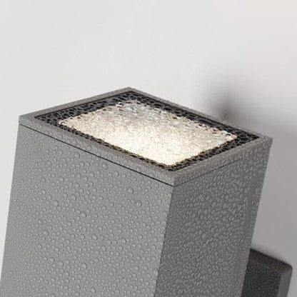 mirrea 12" Modern Outdoor Porch Light in 2 Lights, Matte Gray, 2 Pack