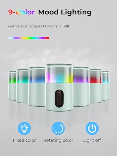 Waterless Essential Oil Diffuser: 𝟗-𝐂𝐨𝐥𝐨𝐫 𝐋𝐄𝐃 Green