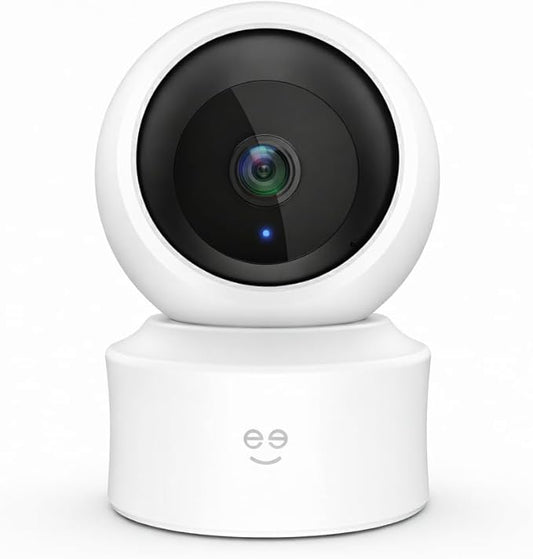 Geeni Scope Ultra 2K 360° Smart Indoor Camera, 1440p HD Auto-Tracking, Dual Band WiFi 2.4GHz 5GHz, Alexa & App Control, Wall Mountable, White