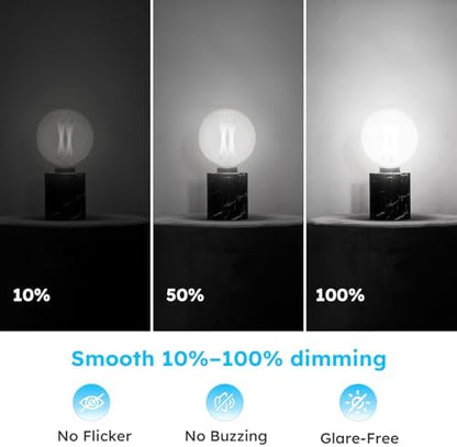 E12 G16.5 Globe Bulb LED, 4000K Neutral White Dimmable, 60W Equivalent