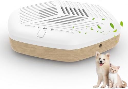 Cat Litter Deodorizer Pet Odor Eliminator for Dogs Poof Rechargeable Ozone Air Purifier for Litter Box Cordless with Negative Ion and Ozone Modes Kennel Home Smoke Car