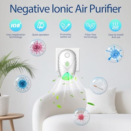Air Purifiers for Home (4-Pack),Plug-in Air Purifier with Negative Ion Technology, Quiet Odor Eliminator for Smoke, Pets, Kitchen, Bathroom, Dust, and More