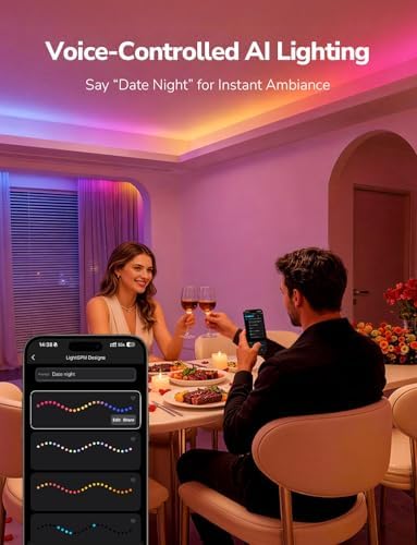 Lepro S1 AI Smart LED Strip Lights with IC 16.4FT 2.4G WiFi Bluetooth