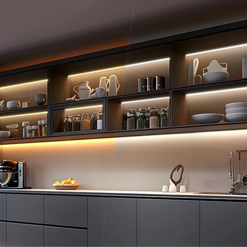 VST Smart Under Cabinet Lighting 6 Bars - UL Listed CRI 93+ Adjustable COB Strip Lights, Alexa & Google Home Compatible, App/Voice/Hand Wave Control for Kitchen Cabinets & Closets
